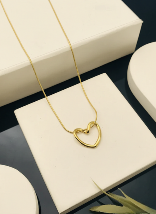 Open Heart Golden Chain Necklace